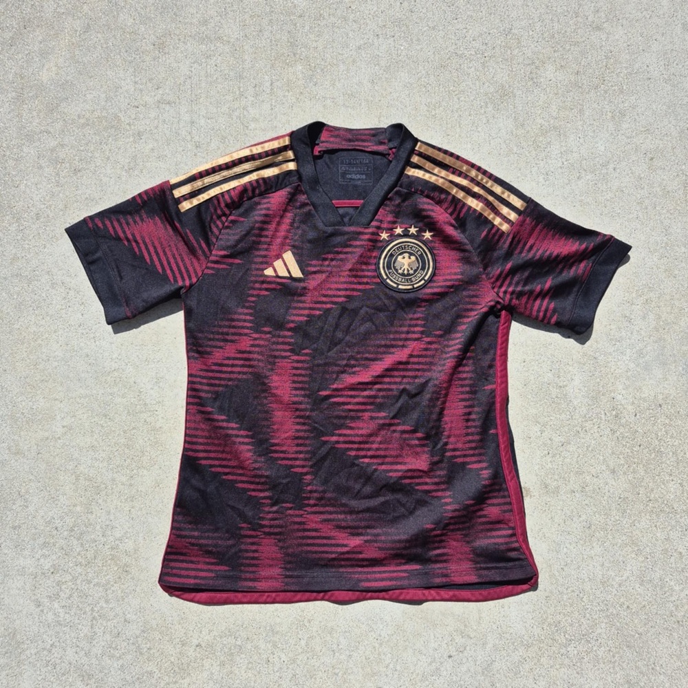 Adidas Germany Kids' Black and Burgundy Jersey